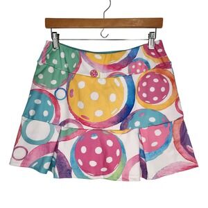 Dizzy Pickle Emily Classic Pickleball Skort Womens L Multi Color Print Athletic